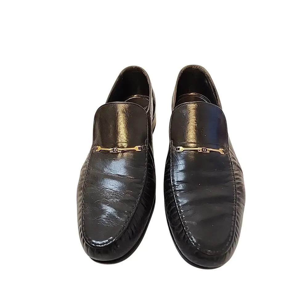 Royal Imperial Florsheim Shoes Mens Black Leather Horsebit Loafers Size 10.5 C